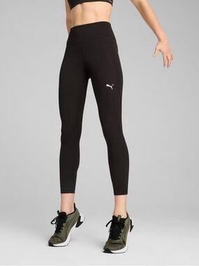 Puma Black Crop High-Waist Performance Leggings